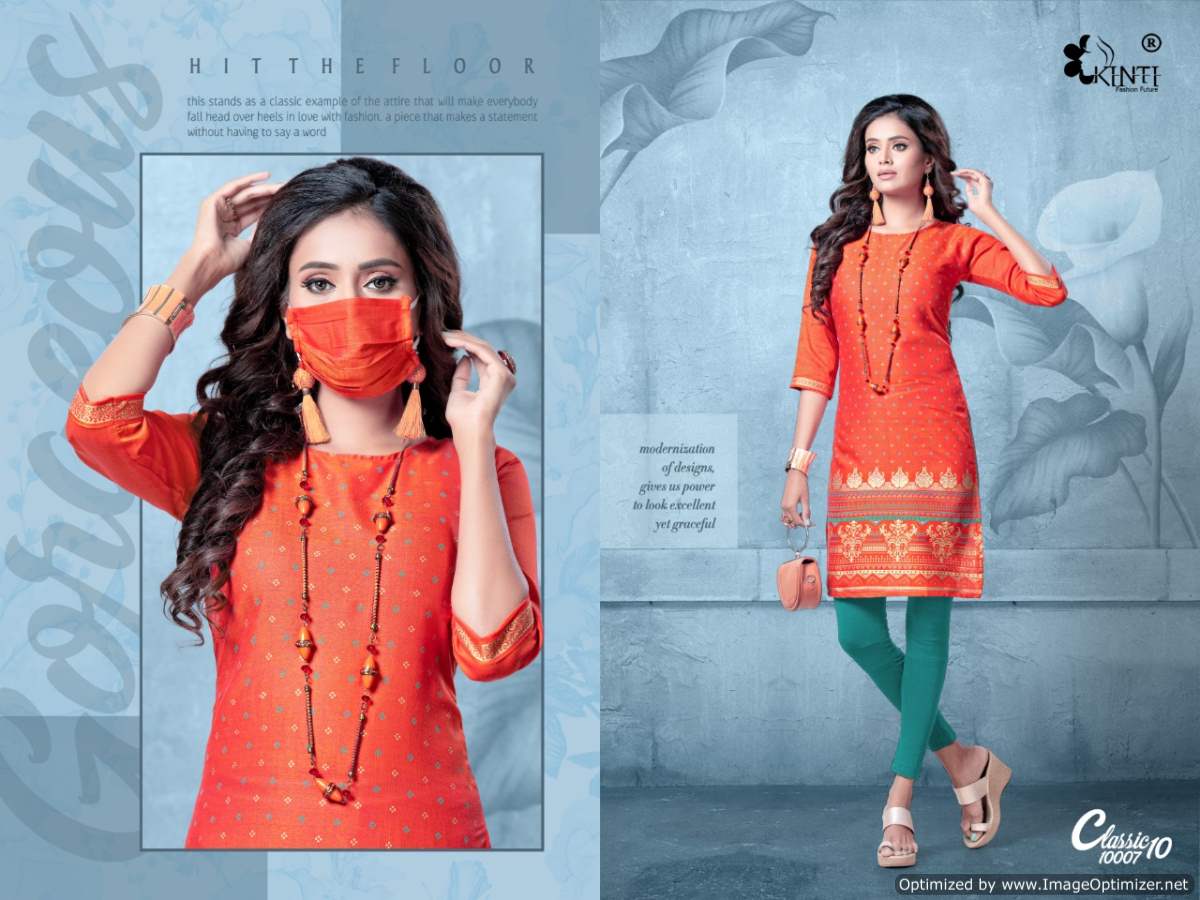 Kinti Calssic 10 Rayon Printed Designer Party Wear Kurti Collection
